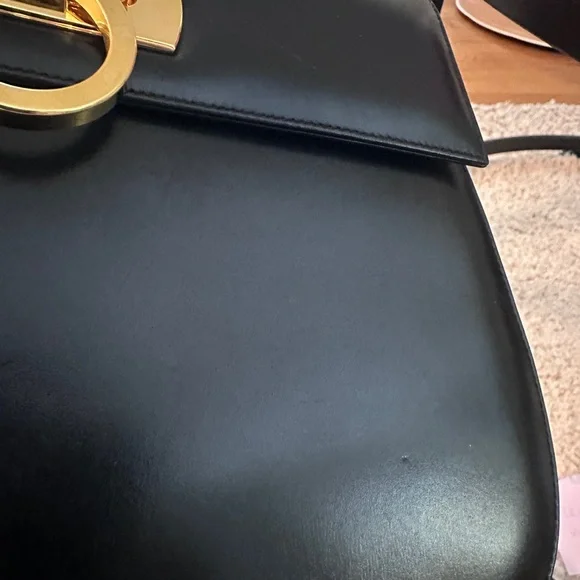 ❌SOLD❌Salvatore Ferragamo Black Handbag with Gold Accents - Picture 12 of 14